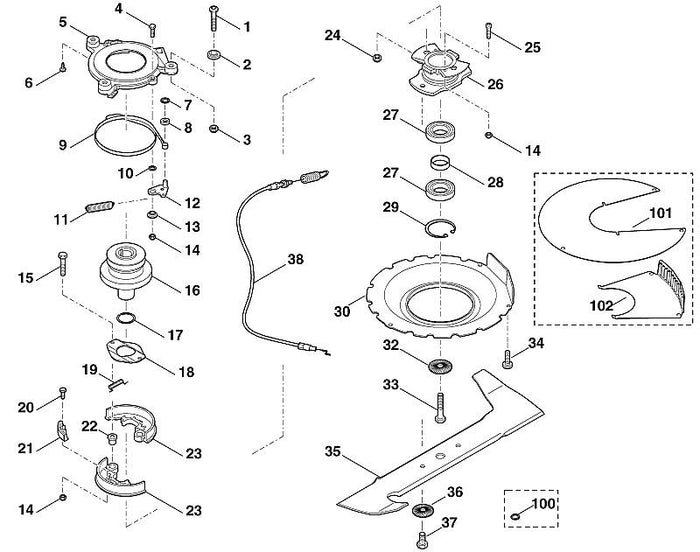 STIHL 6395-162-7900 Zugfeder positie 11 technische tekening