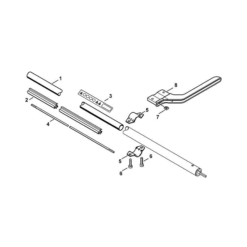 STIHL 6440-710-7100 Schaft (lang) positie 1 technische tekening