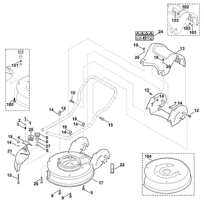 STIHL 9104-013-4294 Schneidschraube P5x30 positie 1 technische tekening