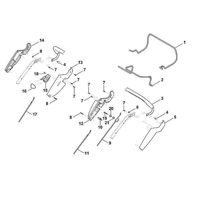 STIHL 6360-182-1300 Gehäusehälfte positie 13 technische tekening