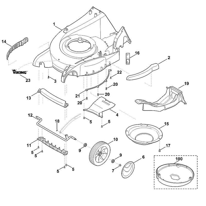 STIHL 6360-766-8300 Mulcheinsatz positie 19 technische tekening