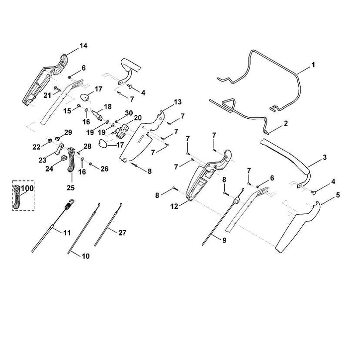 STIHL 9027-068-1081 Flachrundschraube M5x35 positie 21 technische tekening