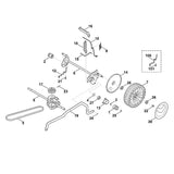 STIHL 6338-704-1200 Achshalter links positie 100 technische tekening
