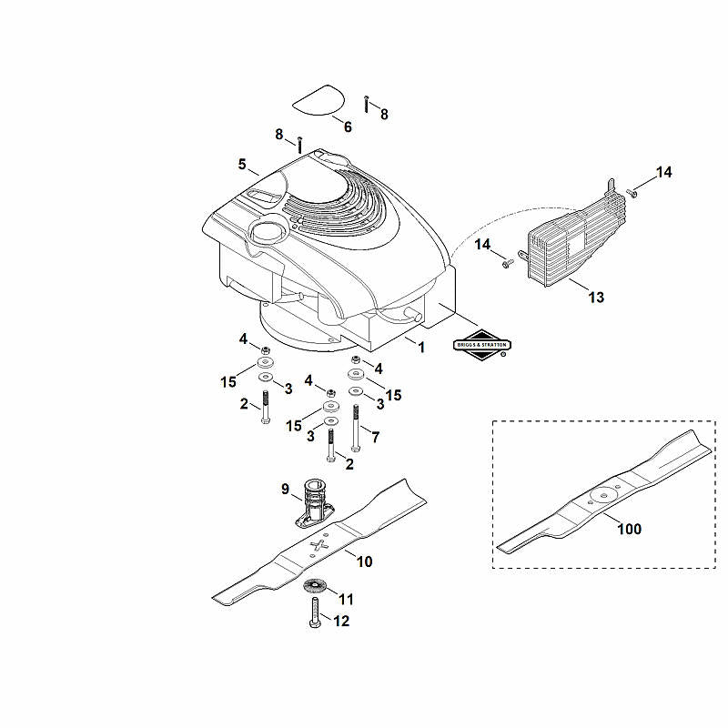 STIHL 9039-488-9072 Schraube 10-32x3/8" positie 14 technische tekening