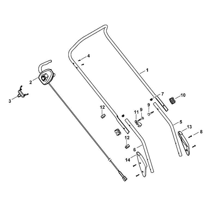 STIHL 6336-430-0401 Totmannschalter EUR positie 2 technische tekening