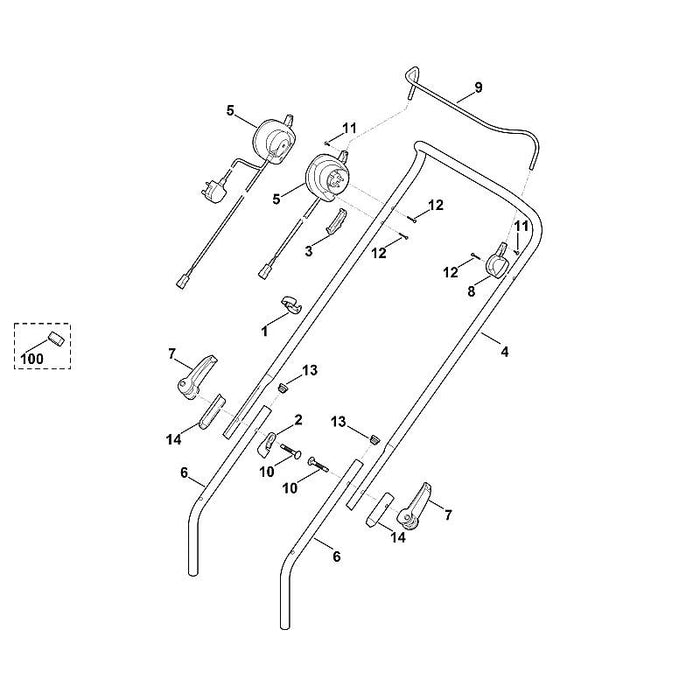 STIHL 6338-430-0400 Totmannschalter EUR positie 5 technische tekening