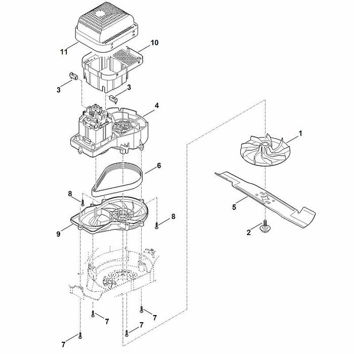 STIHL 6338-704-2100 Keilriemen positie 6 technische tekening