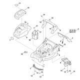 STIHL 6338-403-0400 Batteriehalter positie 16 technische tekening