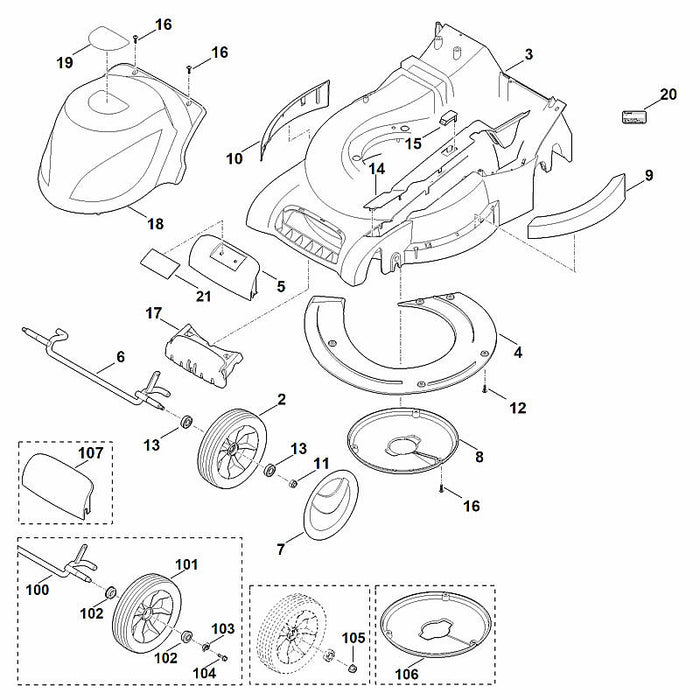 STIHL 6340-967-3870 Typenbezeichnung ME 545 V positie 19 technische tekening