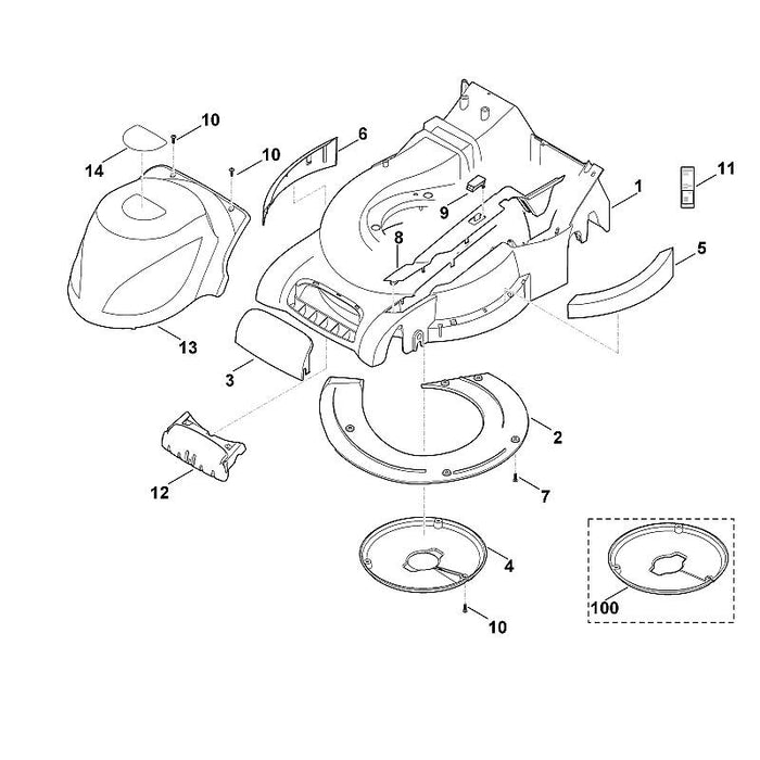 STIHL 6340-967-3860 Typenbezeichnung ME 545 positie 14 technische tekening