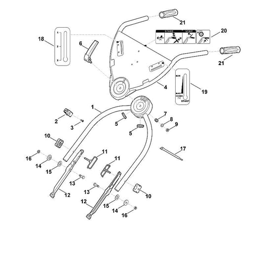 STIHL 0000-760-3801 Seilführung positie 2 technische tekening