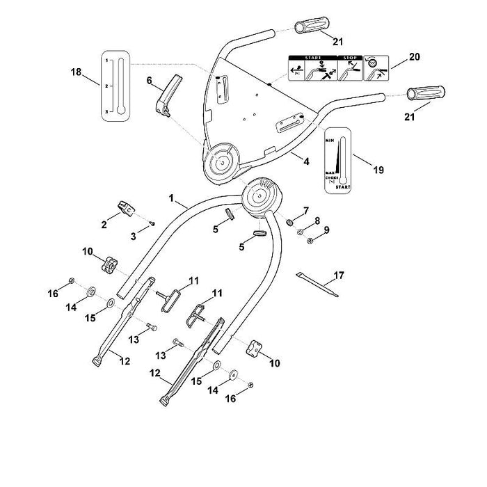 STIHL 6375-780-0101 Spannhebel positie 6 technische tekening
