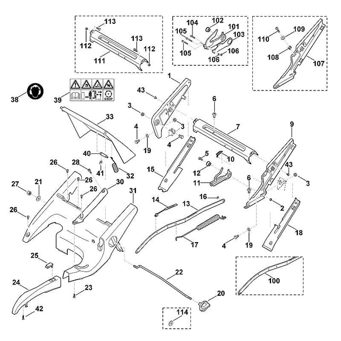 STIHL 9070-010-1050 Schraube TT-M5x28 positie 28 technische tekening