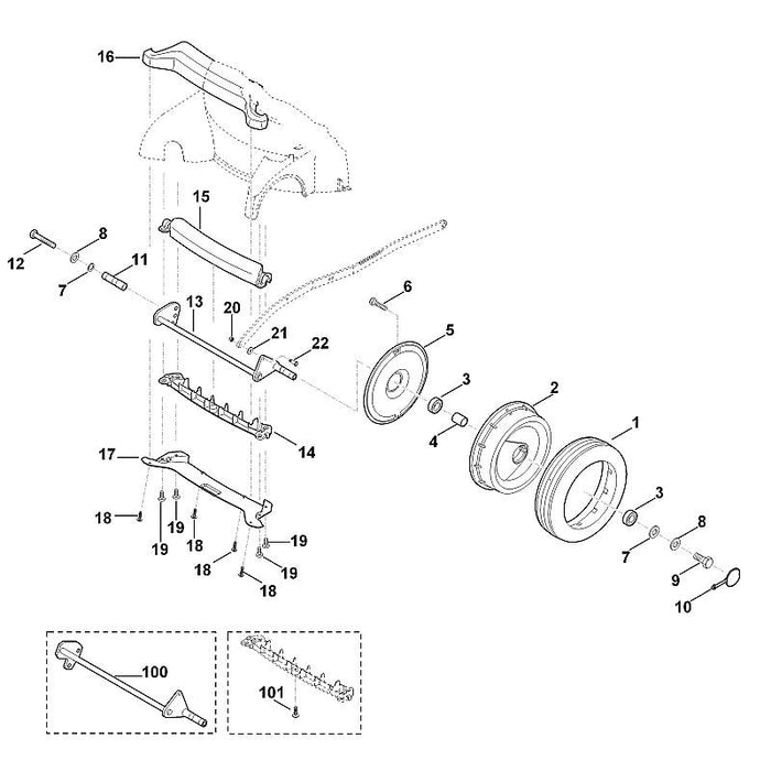 STIHL 9007-318-2510 Sechskantschraube M10x75 positie 12 technische tekening