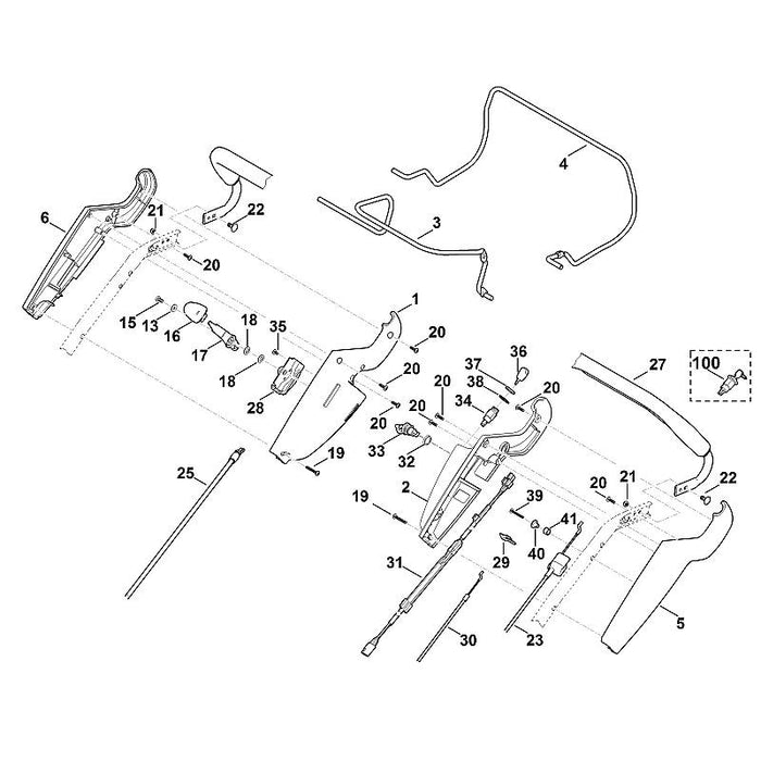 STIHL 6340-440-3000 Kabelbaum positie 31 technische tekening