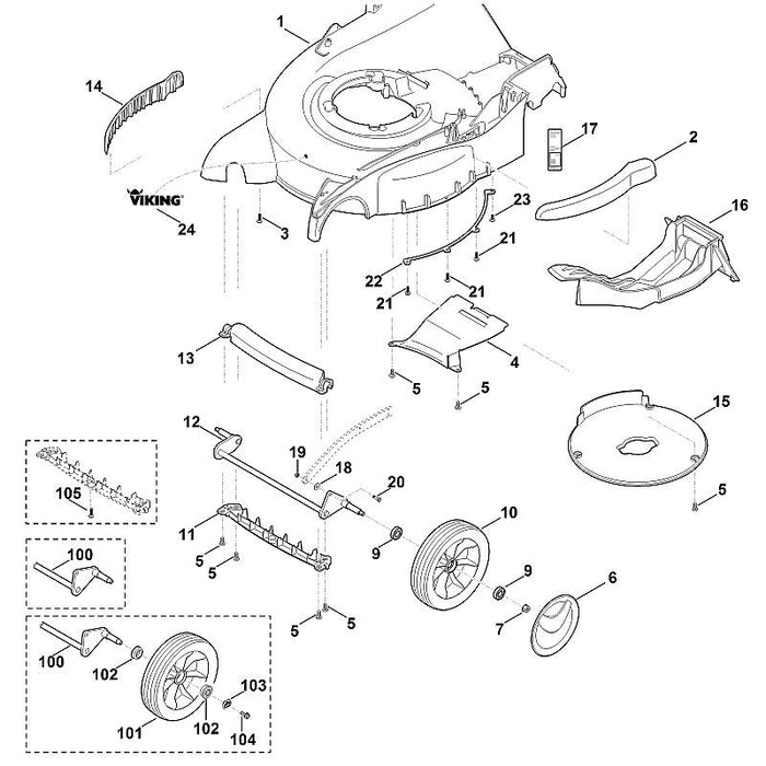STIHL 6375-766-8300 Mulcheinsatz positie 16 technische tekening