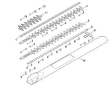 STIHL 6460-713-4350 Messer positie 2 technische tekening