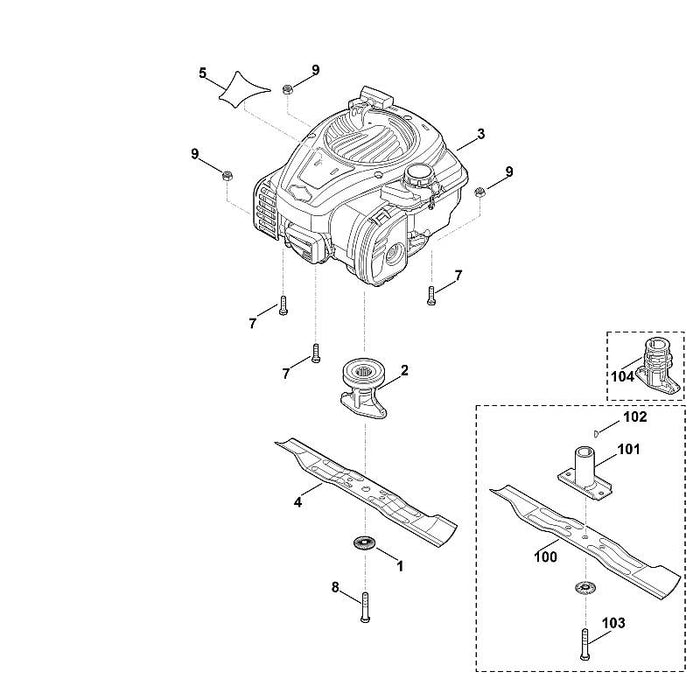 STIHL 6350-967-3801 Typenbezeichnung MB 248 positie 5 technische tekening