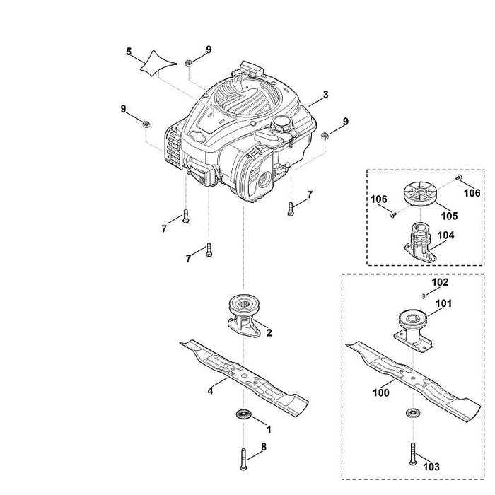 STIHL 6350-967-3806 Typenbezeichnung MB 248 T positie 5 technische tekening