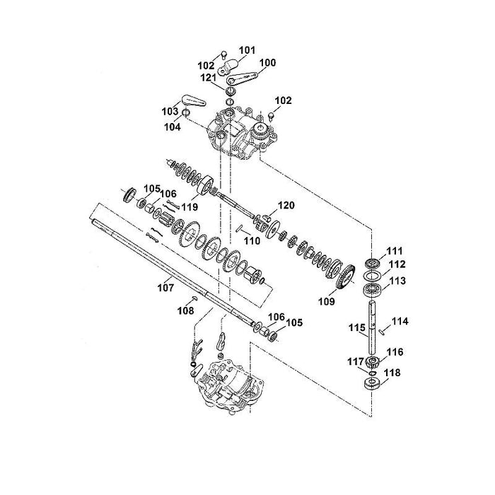 STIHL 6375-642-2600 Welle positie 107 technische tekening