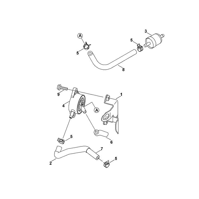 STIHL 0001-358-0801 Schlauch positie 6 technische tekening