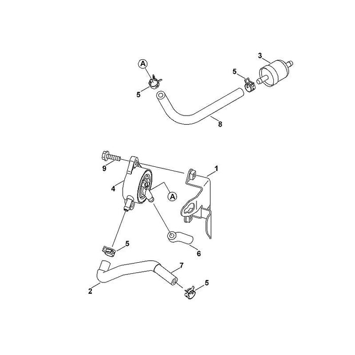 STIHL 0001-358-0802 Schlauch positie 7 technische tekening