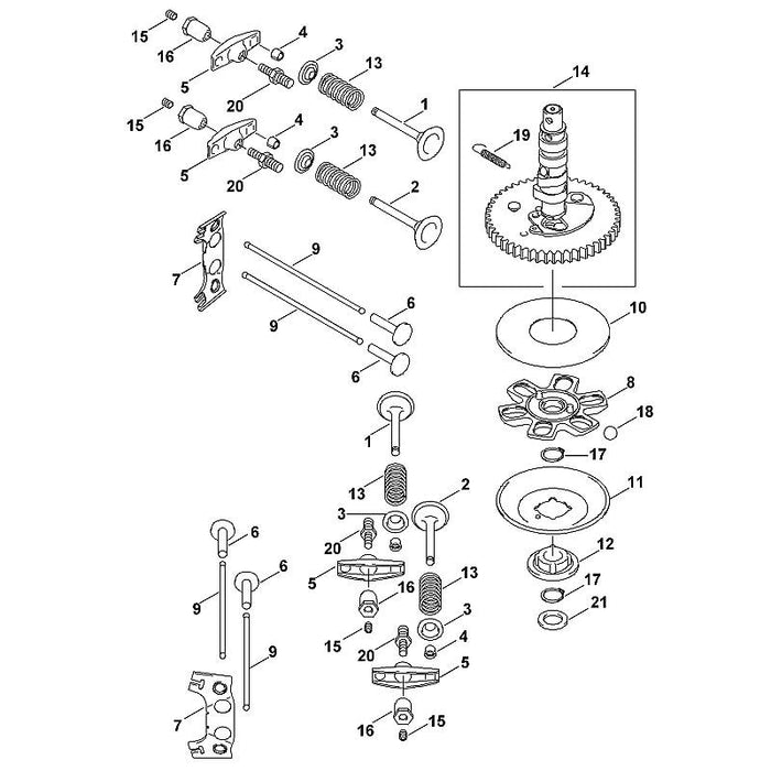 STIHL 0001-025-1700 Ventilfederhalter positie 4 technische tekening