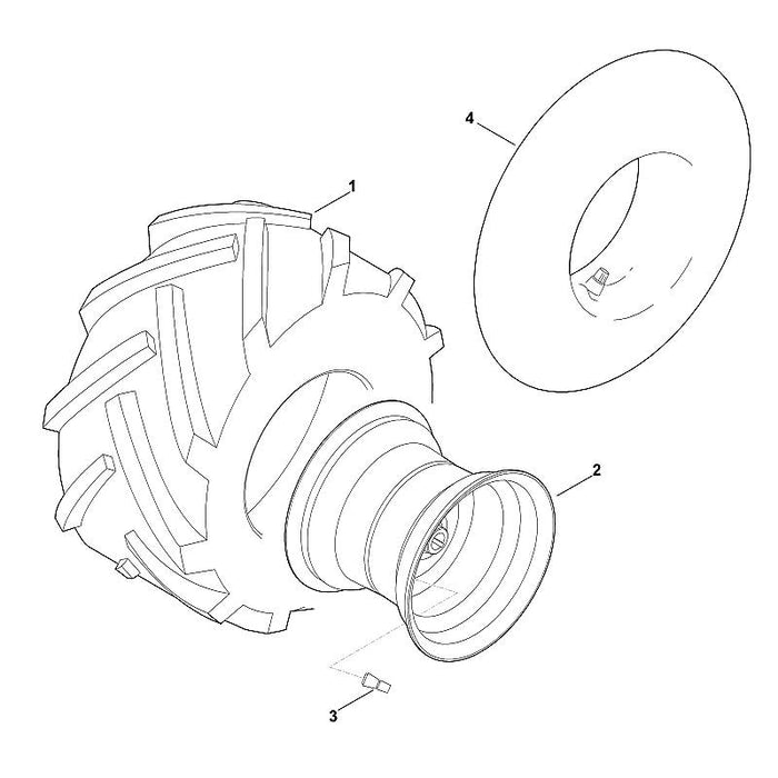 STIHL 6907-704-9500 Reifen 20x10,0-8 positie 1 technische tekening