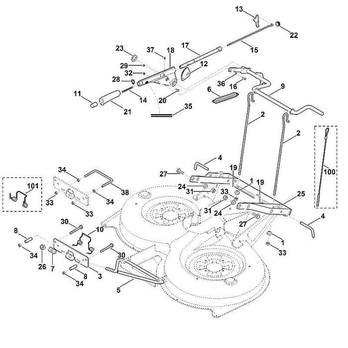 STIHL 9134-381-0651 Gewindestift M4x10 positie 37 technische tekening