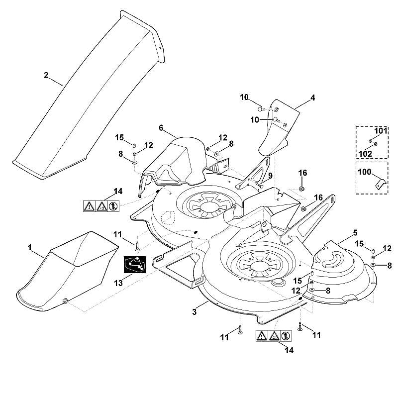 STIHL 6160-763-1405 Auswurfschacht positie 2 technische tekening