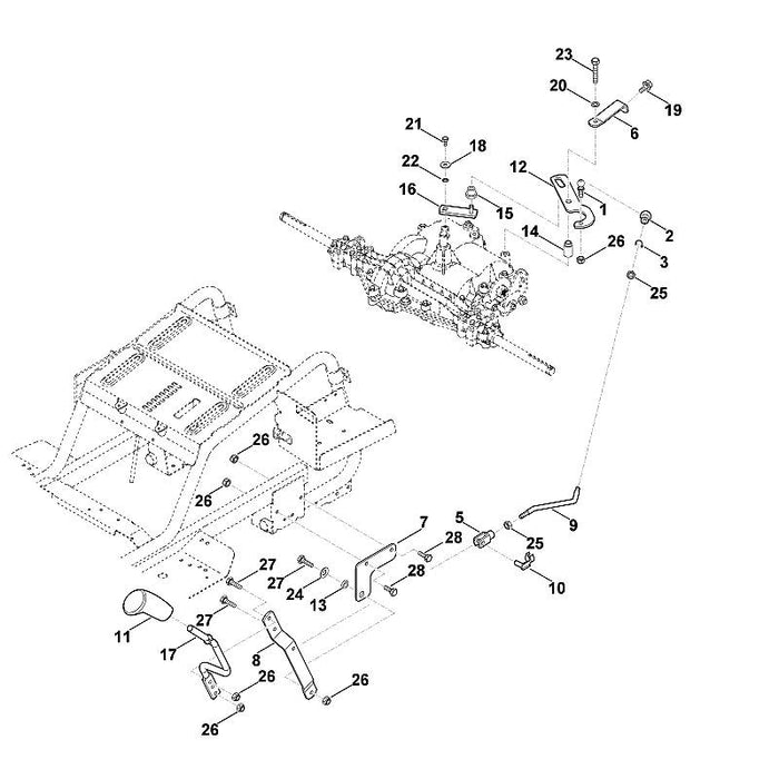 STIHL 9666-003-7023 Kugelpfanne B13 positie 2 technische tekening