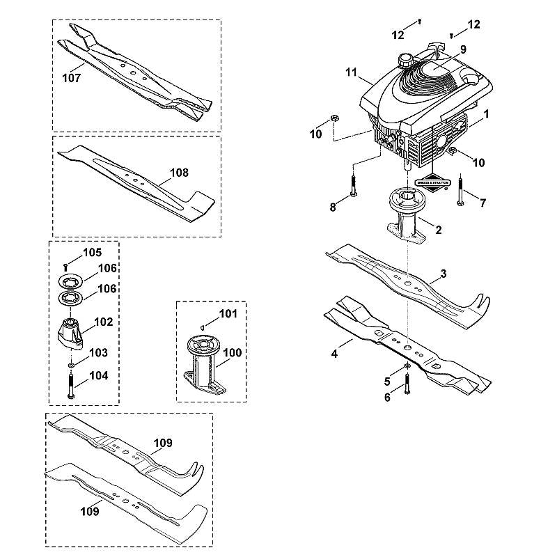 STIHL 6107-760-9900 Multi-Messer positie 4 technische tekening