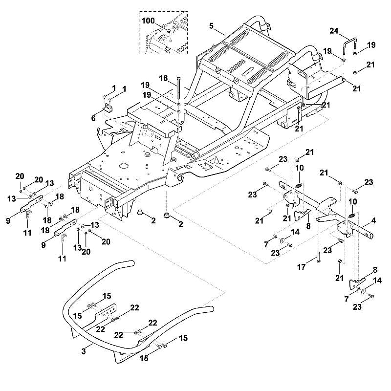 STIHL 6170-700-3101 Rahmen positie 5 technische tekening