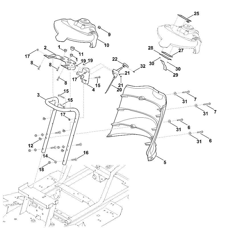 STIHL 6170-780-4000 Armaturenbrett kpl. positie 10 technische tekening