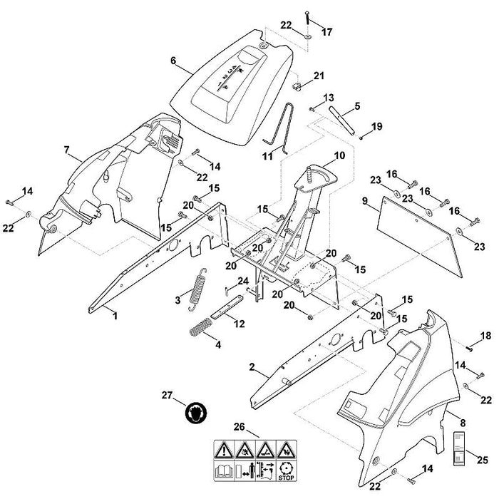 STIHL 6380-760-4210 Konsole positie 10 technische tekening