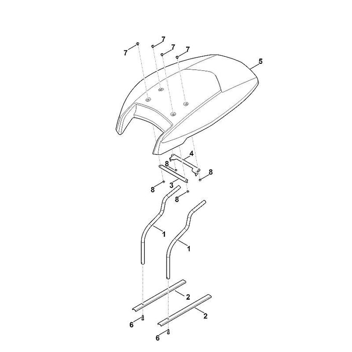STIHL 6909-706-0800 Schutzhaube positie 5 technische tekening