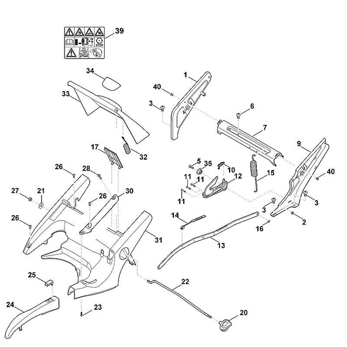 STIHL 6375-703-8800 Translationshebel positie 13 technische tekening