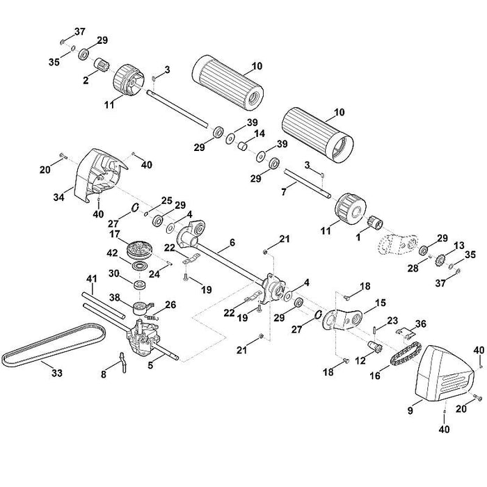 STIHL 9384-620-2130 Spannstift 4x20 positie 23 technische tekening