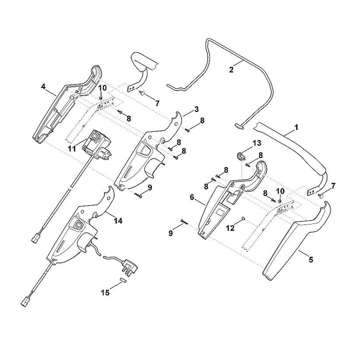 STIHL 6340-780-3010 Lenkeroberteil positie 1 technische tekening