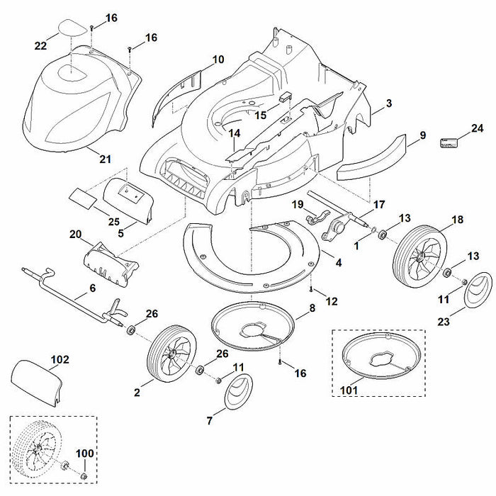 STIHL 6340-967-3835 Typenbezeichnung ME 545 C positie 22 technische tekening