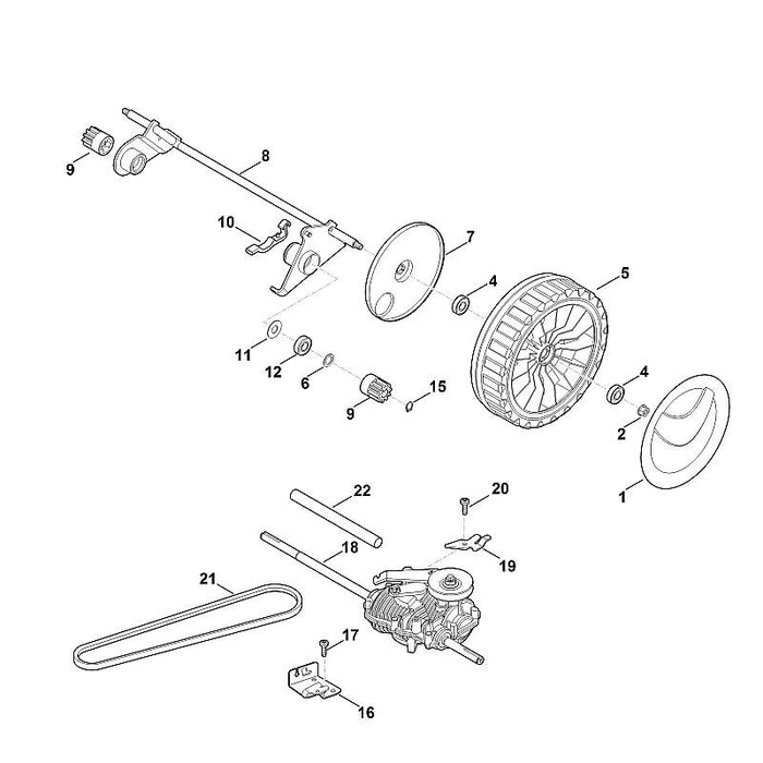 STIHL 6375-640-0110 Getriebe positie 18 technische tekening