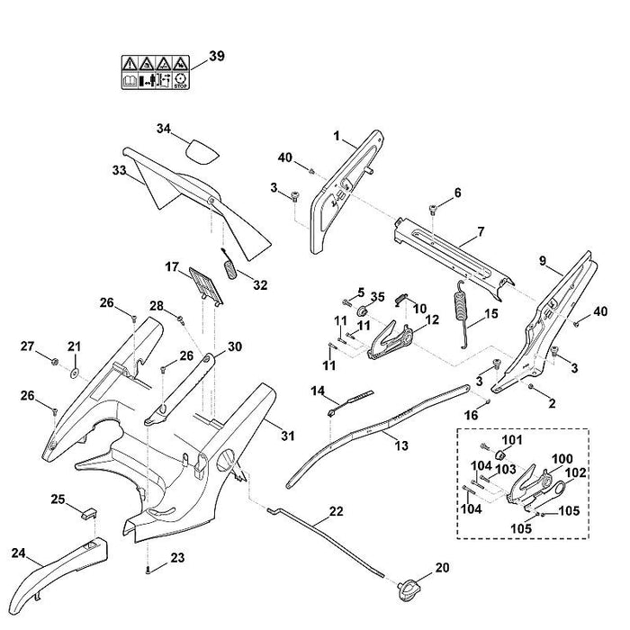 STIHL 6375-780-3193 Rastsegment positie 12 technische tekening