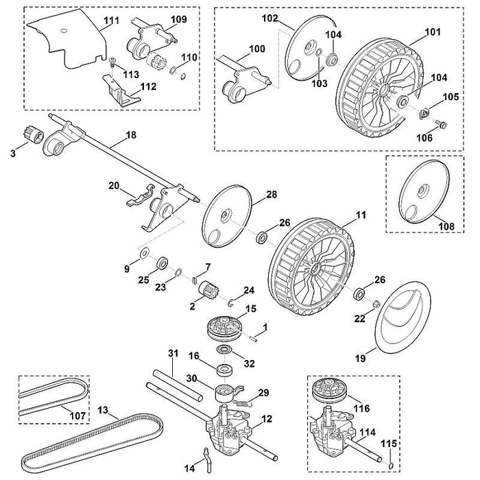 STIHL 9380-620-2620 Spannstift 5x20 positie 1 technische tekening