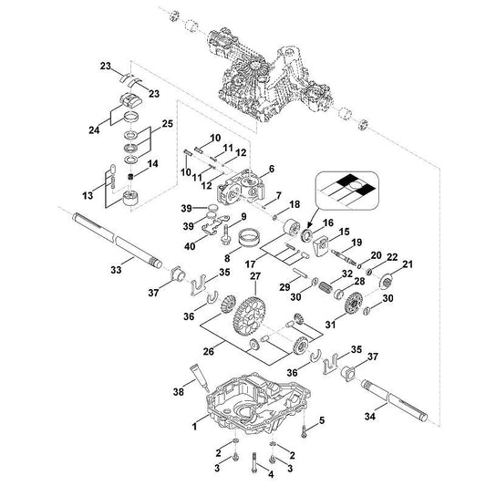 STIHL 0010-640-3000 Satz Pumpengehäuse positie 6 technische tekening