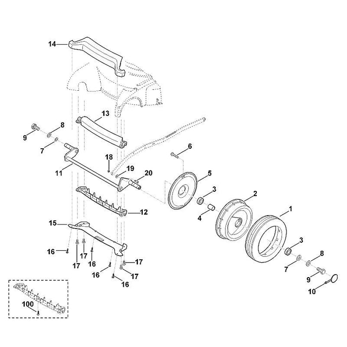 STIHL 6375-700-0422 Rad kpl. positie -1 technische tekening