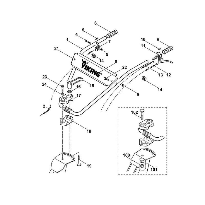 STIHL 6375-703-6620 Griff positie 6 technische tekening