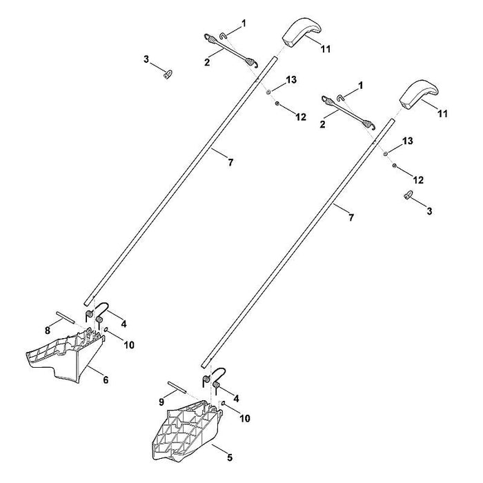STIHL 6907-766-8305 Mulcheinsatz rechts positie 6 technische tekening
