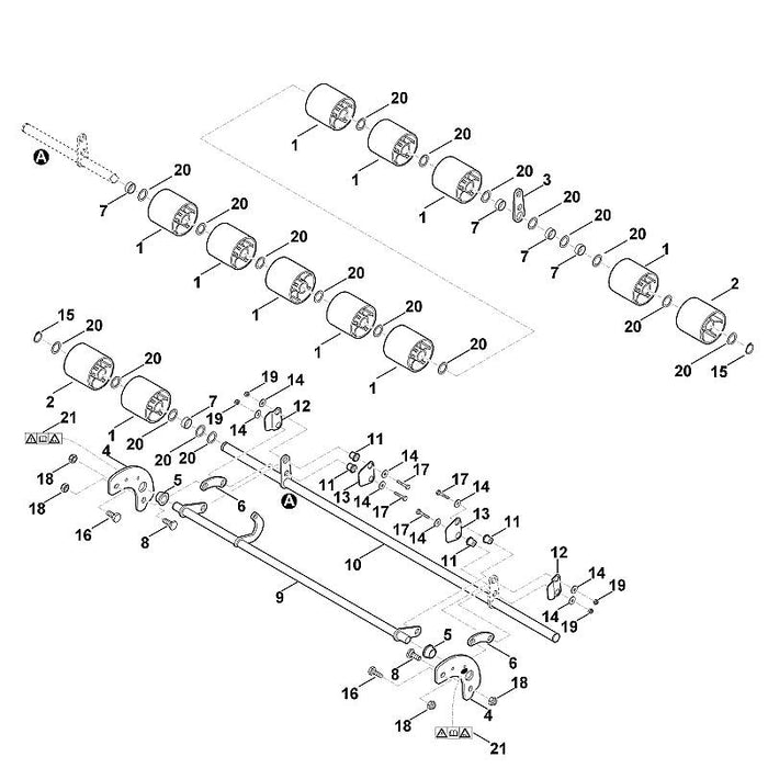 STIHL 6907-700-2410 Achse positie 10 technische tekening