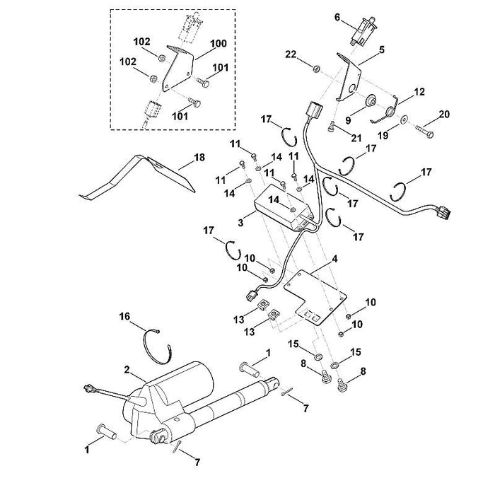 STIHL 6907-403-2310 Halter positie 4 technische tekening