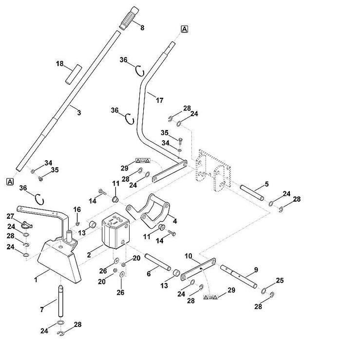 STIHL 6907-731-5600 Welle positie 9 technische tekening